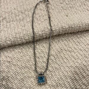 Elegant Silver Necklace with Blue Pendant